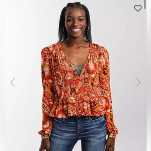 NWOT Billabong Desert Daze Front Tie Top Size Large